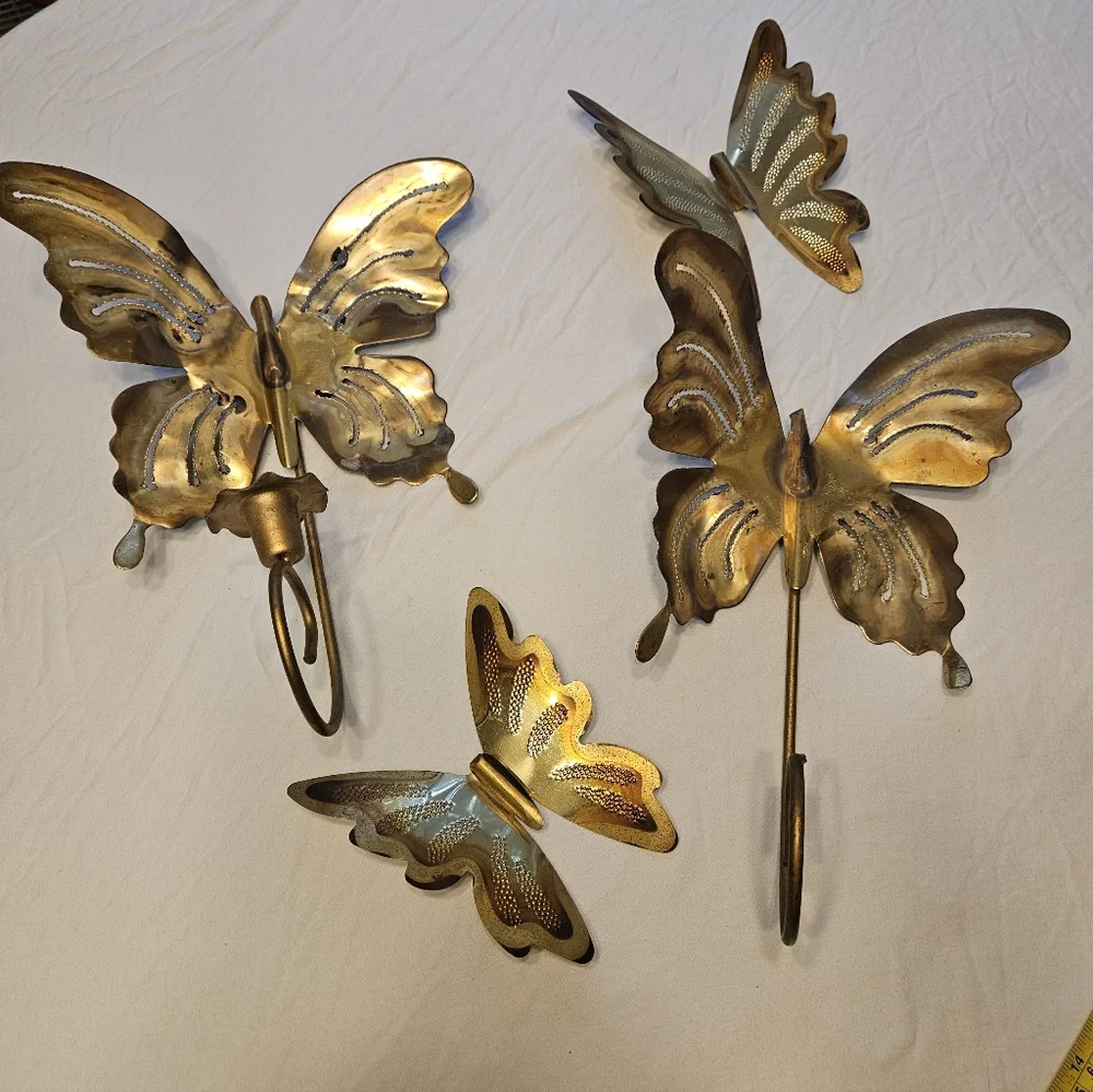 Vintage Brass Butterfly Homco Wall Decor.